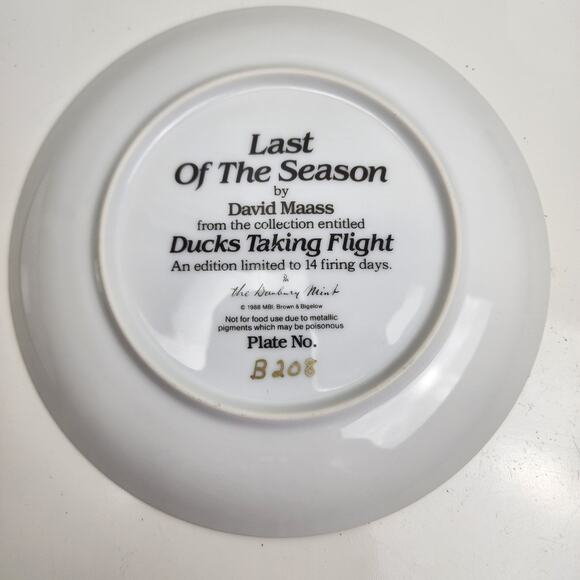 Last Of The Season by David Maass 1988 The Danbury Mint 2 Collectors Plates - Picture 3 of 8